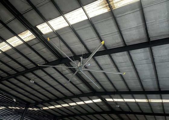 قیمت خوب آلومینیوم تیغه صنعتی HVLS فن سقف برای انبار مزرعه خروجی Pmsm فن موتور آنلاین