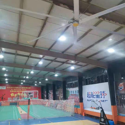 قیمت خوب کنترل دکمه تنظیم سریع فن های صنعتی HVLS بزرگ برای تهویه سالن ورزشی آنلاین