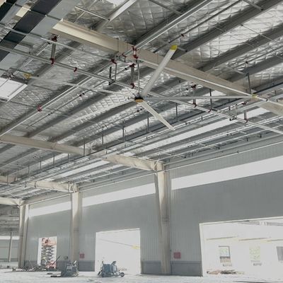 قیمت خوب 380/220V نوع موتور PMSM Dc روتور خارجی بدون برس 7.3m 24FT فنر سقف صنعتی خنک شده با 6 تیغه برگ آنلاین
