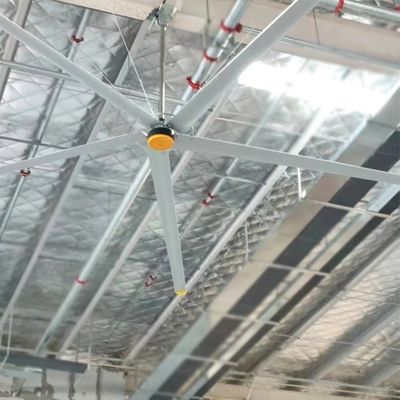 قیمت خوب 3 7.3m 24FT HVLS فنر سقف بزرگ صنعتی برای انبار رستوران نقره آلومینیوم آنلاین