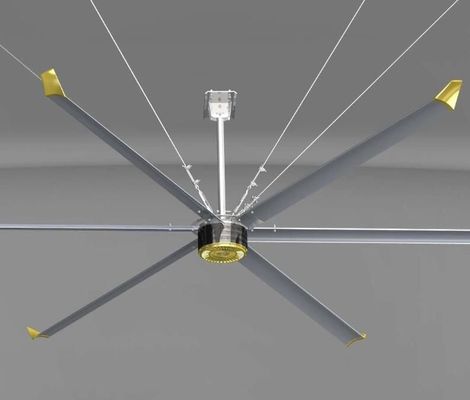 قیمت خوب نصب سقف HVLS فن های صنعتی با موتور PMSM صرفه جویی در انرژی و فن سقف مواد آلیاژ AlMg آنلاین